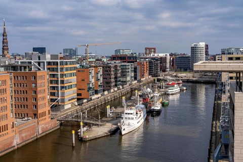 Sandtorhafen, traditional ship harbour, Hafencity Hamburg, new district on the Elbe, on the site of