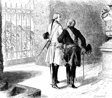 Meeting of the young Emperor Joseph II and the old King Frederick II, Habsburgs and Hohenzollerns,
