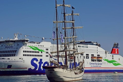 Europe, Germany, Schleswig-Holstein, Kiel, state capital, Baltic Sea, harbour, Hörn, windjammer