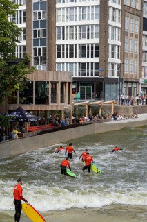 Surfing facility in the city centre of Rotterdam, Rif010, supposedly the world's first wave
