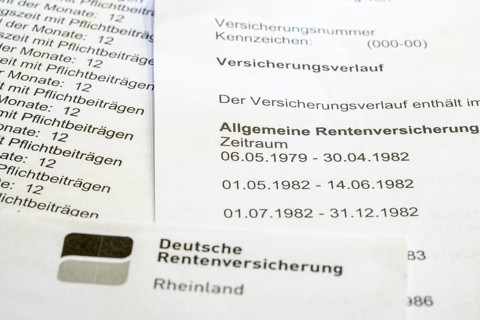 Symbolic image pension, pension information, assessment notice on contributions made to the
