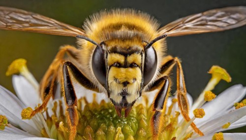 Animals, Symbol, Close-up of a bee, Honey bee, Apis mellifera, AI-generated, AI generated