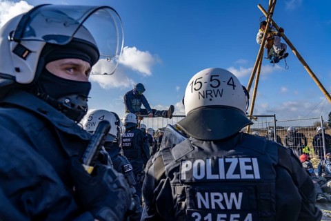Beginning of the eviction of the Lützerath hamlet, camp of climate activists and squatters, at the