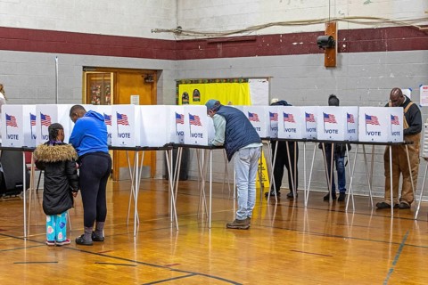 Detroit, Michigan USA, 5 November 2024, Voters cast ballots in the 2024 presidential election