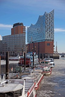 Europe Germany Hanseatic City of Hamburg Sports Boat Harbour, Old Lightship, View of the Elbe