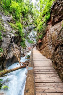 Wimbachklamm gorge in the Bavarian Alps in Ramsau near Berchtesgaden, Germany, Europe