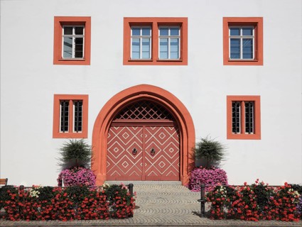 Old town hall, portal, Hassfurt, Hassberge district, Lower Franconia, Bavaria, Germany, Europe