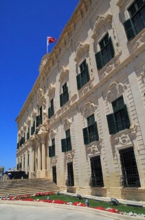 Auberge de Castille palace in city centre of Valletta, Malta completed in 1744
