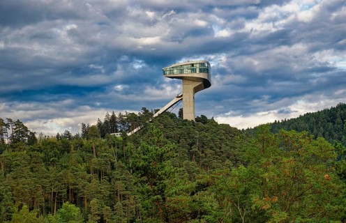 Bergisel ski jump, Bergisel ski jump and the mountains of the Innsbruck Nordkette, Alpine