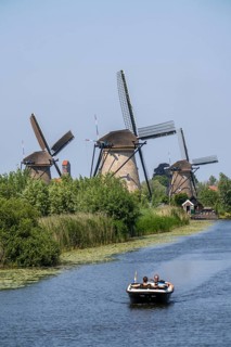 Kinderdijk, 18 windmills designed to pump water from the polders to utilise the land, one of the