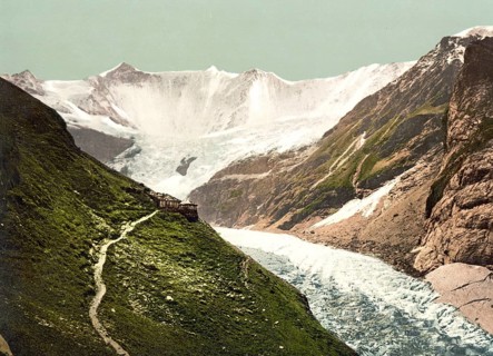 Grindelwald, Baregggletscher, Bernese Oberland, Switzerland, Historic, digitally restored