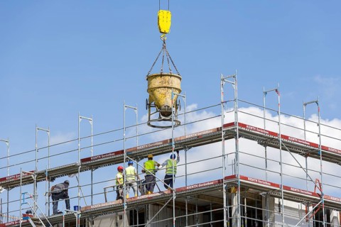 Housing construction, new building, new development area, apartment building, construction site,