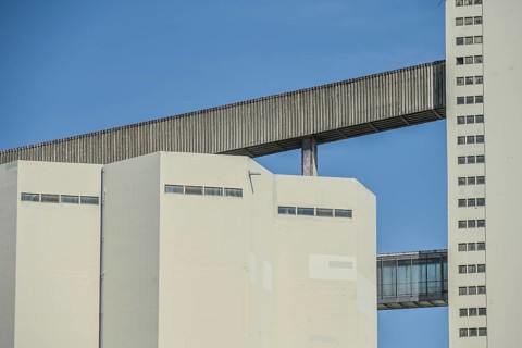 Grain silos, Behala, Westhafen, Moabit, Mitte, Berlin, Germany, Europe