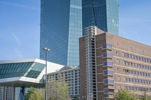 European Central Bank ECB, Main Building, Headquarters, Sonnemannstraße, Ostend, Frankfurt am Main,