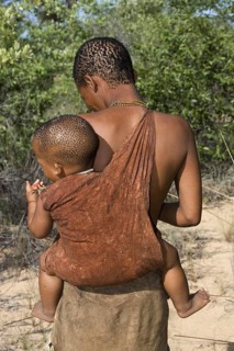 Bushman, woman with child, Africa, Namibia, San, Bushmen, Africa