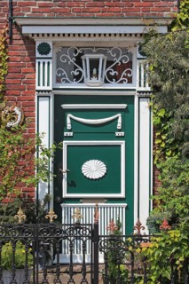 Beautiful old front door in Greetsiel, East Frisia, Lower Saxony, Federal Republic of Germany