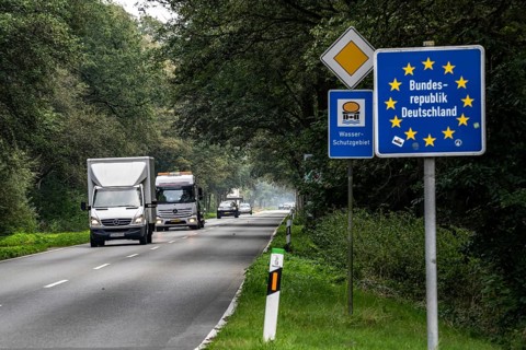 The so-called Green Border, near Straelen, between Germany and the Netherlands, country road, B58,