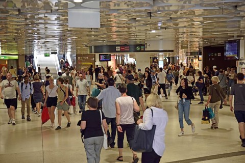 Europe, Germany, Bavaria, City of Munich, City centre, Stachus-Karlsplatz, basement, access to