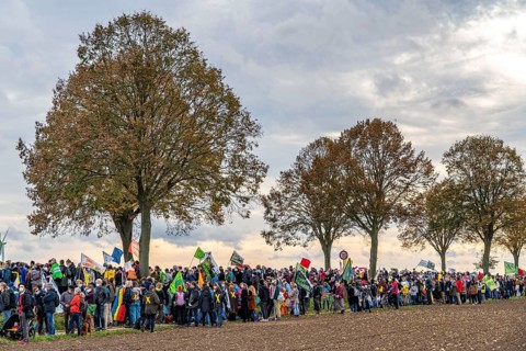 Protest action against the demolition of the village of Lützerath in the Rhenish lignite mining