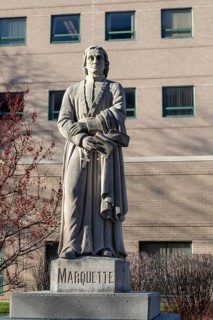 Detroit, Michigan, A statue of Father Jacques Marquette, one of four French explorers who paved the