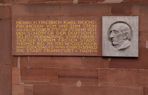 Memorial plaque and relief for Heinrich Friedrich Karl Reichsfreiherr vom und zum Stein, St Paul's