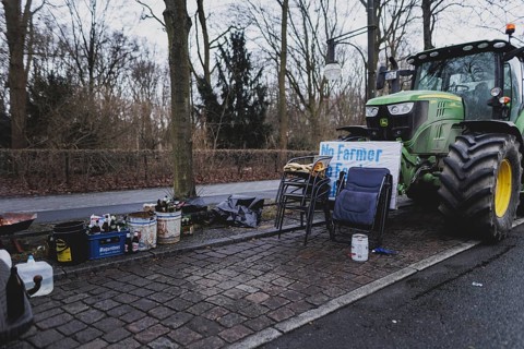 Road blockades in the centre of Berlin, taken as part of the farmers' protests in Berlin, 15.01