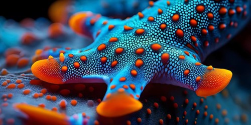 Nano material inspired by gecko feet with intricate patterns and vibrant colors representing