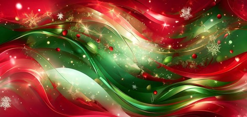 Abstract wallpaper illustration of Christmas symbols for gift cards, swirling shapes and lines, in