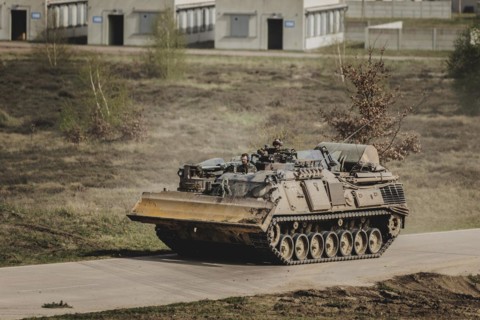 Dachs armoured engineer vehicle, photographed as part of a Bundeswehr exercise with armed forces
