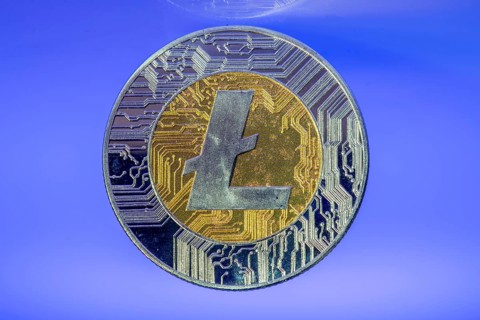Litecoin, LTC, cryptocurrency, symbol coin, optical placeholder for the digital currency,