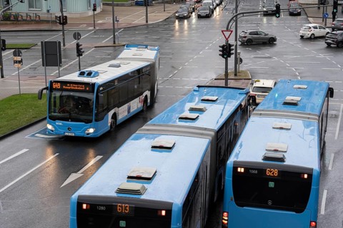 WSW buses at the central bus station, WSW buses, at the main railway station, Wuppertal, North