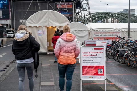 Corona test centre of the city of Cologne, at the main railway station in Cologne, North