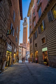 Alley leading to Piazza del Campo, Siena, Tuscany, Italy, Europe