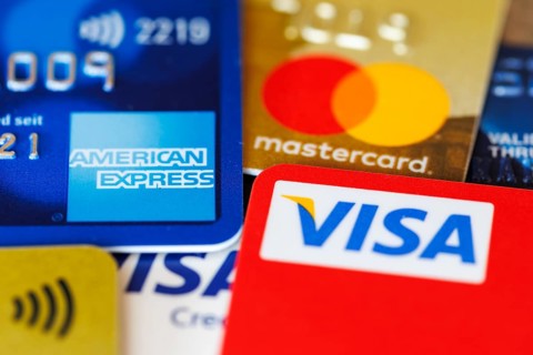 Credit cards from VISA, Mastercard and American Express in Stuttgart, Germany, Europe