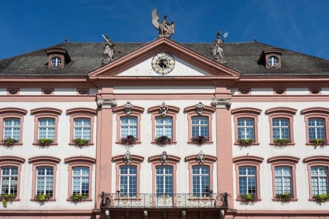 Detailed view of the town hall in the old town centre of Gengenbach, Ortenaukreis,