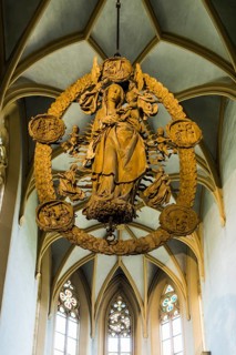 Floating Madonna in the Rosary, by Tilman Riemenschneider, pilgrimage church Maria im Weingarten,