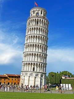 Tourists, Leaning Tower, Pisa, Florence, Tuscany, Italy, Europe
