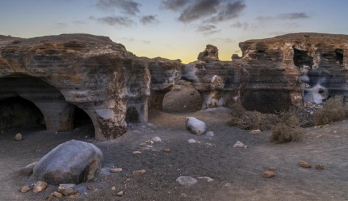 Stratified City, Ciudad estraticicada, Antigua Rofera de Teseguite, Lanzarote, Canary Islands,