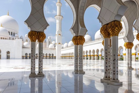 Sheikh Zayed Grand Mosque Abu Dhabi in Abu Dhabi, United Arab Emirates, Asia