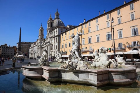 Fountain of Neptune, Fontana del Nettuno, Church of Sant'Agnese in Agone, Piazza Navona, Parione