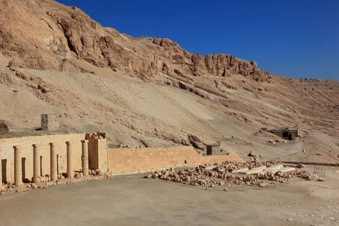 Part of the temple complex, mortuary temple of Hatshepsut, Hatshepsut Temple in Deir el-Bahari on