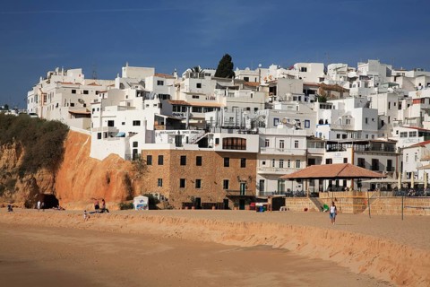 Albufeira beach in the Algarve, Portugal, Europe