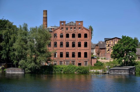Europe, Germany, Mecklenburg-Western Pomerania, island town of Malchow, Lake Malchow, industrial