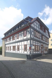 Half-timbered house, Pfaffengasse, Nordhausen, Harz, Thuringia, Germany, Europe
