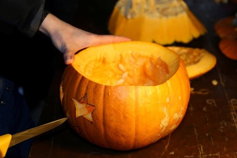 Pumpkin carving for Halloween