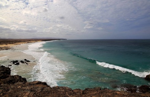 Rugged Atlantic Ocean coast at El Cotillo, Fuerteventura, Canary Islands, Spain, Europe