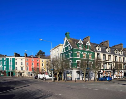 Historic buildings in town centre of Cobh, County Cork, Ireland, Europe