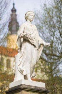 Weesenstein Castle Park. Roman flower goddess Flora (goddess of flowers and blossoming) made in