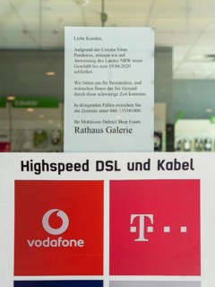 Effects of the coronavirus pandemic in Germany, Essen, Telekom Laden