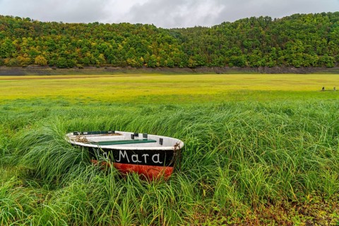 The Edersee, near Waldeck, the third largest reservoir in Germany, is currently only 13% full, the